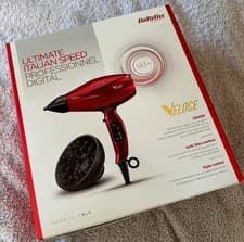 Image of Hair dryer BaByliss Veloce 2200W, Removable filter Ionic technology, RED