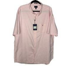Image of GANT Regular Fit The Oxford Gingham Short Sleeve Shirt California Pink Men's 3XL