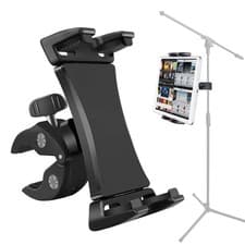 Image of Microphone Music Stand Tablet Smartphone Holder Mount Heavy Duty 360 Degree...