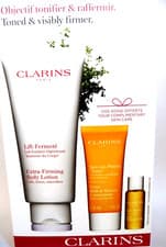 Image of CLARINS Extra-Firming Body Lotion Tonic Bath + Oil Gift Set BNIB 240ml Total Box