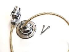 Image of Chrome Ceiling light pendant B22 light Pendant Set with choice coloured flex