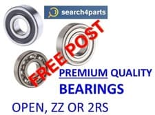 Image of PREMIUM QUALITY BEARINGS 6000 TO 6311 OPEN ZZ 2RS YOU CHOOSE - FREE POST