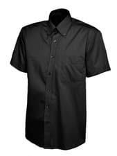 Image of Uneek Men's Pinpoint Oxford Short Sleeve Shirt Cotton Blend Pocketed Casual