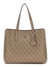 Image of GUESS shoulder bag Meridian II Girlfriend Tote Bag Latte Logo