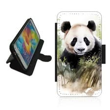 Image of Panda Bear Phone Case Wallet flip cover For iPhone Samsung PAN2