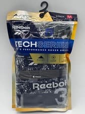 Image of NEW 3 PACK MENS REEBOK TECH SERIES PERFORMANCE BOXER BRIEFS SUPER SOFT MED -LARG