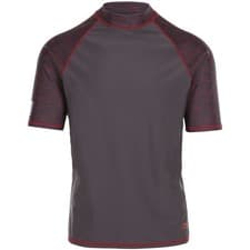 Image of Trespass Mens Theo Short Sleeve UV Protect Rash Guard Vest T-Shirt - Dark Grey