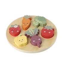 Image of Wooden Veg Puzzle Orange Tree Toys Happy Veggies Educational Puzzle For Toddlers