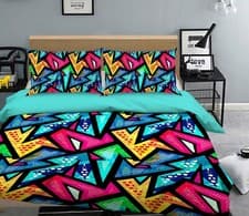 Image of 3D Bright Colors KER1273 Bed Pillowcases Quilt Duvet Cover Double Luna