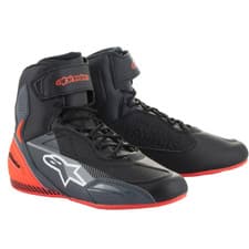 Image of Alpinestars Faster-3 Motorcycle Motorbike Shoes Black, Grey Red/Fluo