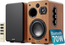 Image of MAJORITY D70X Active Bluetooth Bookshelf Speakers Walnut 70W Stereo Hi-Fi