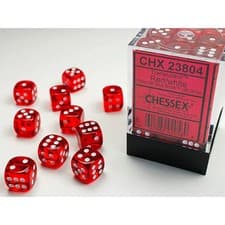 Image of Chessex - Translucent 12mm D6 Dice Block - Red with White