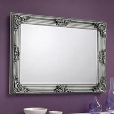 Image of Julian Bowen Rococo Pewter Wall Mirror - Elegant and Ornate Design for Sophisti