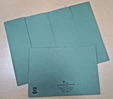 Image of PACK OF 10x QUALITY FOOLSCAP SIZE GREEN DOUBLE POCKET LEGAL DOCUMENT WALLETS