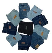 Image of Texas & others Ex Wrangler Stretch Regular Fit Straight Leg Mens Jeans RE-HEMMED