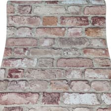Image of 3D Red Brick Wallpaper Heavyweight Smooth Realistic Rustic Stone Effect Roll 10m