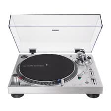 Image of Audio Technica AT-LP120X Silver Direct Drive Turntable Record Player Music Sound