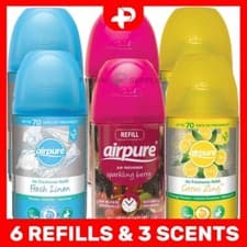 Image of Airpure Air Wick Air Freshener Freshmatic Refills Linen Citrus Berry Box of 6