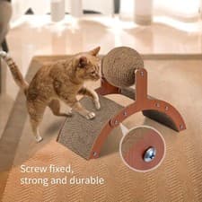 Image of Cat Scratcher Natural Sisal Scratching Ball with Stand Kitten Interactive Toy