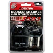 Image of High Security Closed Shackle Padlock Steel Chain Lock 4 Keys 50mm - 60mm DT71080