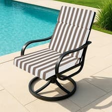 Image of Waterproof High Back Chair Cushion Seat Pad Removable Cover Patio Garden Outdoor