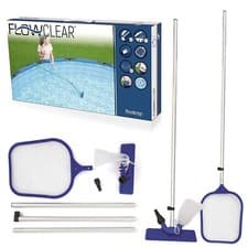 Image of BESTWAY MAINTENANCE SWIMMING POOL CLEANER KIT HAND HELD VACUUM SKIMMER 80" WATER