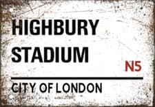 Image of ARSENAL HIGHBURY STADIUM CITY OF LONDON N5 METAL SIGN PLAQUE
