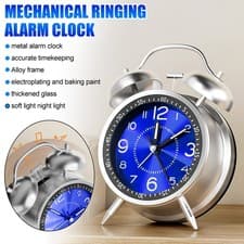 Image of 3" Super Loud Alarm Clock Twin Bell Alarm Clock Non Ticking with Night Light UK