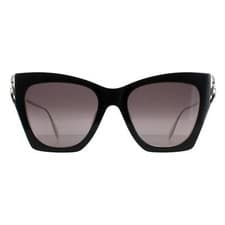 Image of Alexander McQueen Sunglasses AM0375S 001 Black Silver  Grey Gradient