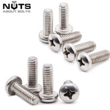 Image of M1.6 M2 M2.5 M3 POZI PAN HEAD MACHINE SCREWS POZI DRIVE BOLTS A2 STAINLESS STEEL