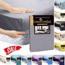 Image of 100% Egyptian Cotton 35cm Extra Deep Fitted Sheet 400 TC 25cm Bed Sheets UK Size