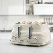 Image of Daewoo Sienna Retro 4-Slice Toaster High Lift Handle 6 Settings Defrost Reheat
