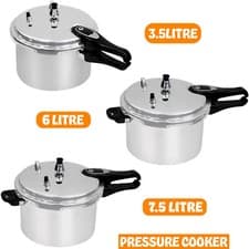 Image of 3.5/6/7.5 Litre Dual Handle aluminum Pressure Cooker Kitchen Catering Cookware