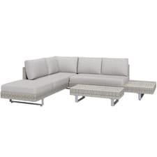 Image of Outsunny 3pc Rattan Wicker Sofa Set with Tea Table & Cushions, Grey