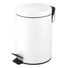 Image of Pedal Bin Round Waste Bathroom Bin 3 Litre Steel Painted Inner Removable Bucket