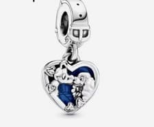 Image of Lady And The Tramp Silver Charm For Bracelet