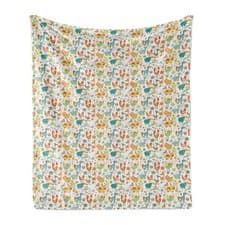 Image of Animals Soft Flannel Fleece Throw Blanket Cheerful Farm Animals