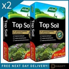 Image of 2 x WESTLAND TOP SOIL 30L ESSENTIALS FOR BEDS BORDERS LAWNS GARDEN COMPOST NEW
