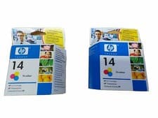 Image of TWO X Genuine HP 14 Colour Ink Cartridges