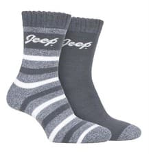Image of Jeep - Womens 2 Pack Breathable Striped Boot Socks | Thermal Socks for Hiking