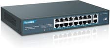 Image of 18 Port PoE Switch 16 PoE Port 100Mbps 2 Uplink Gigabit 250W Built in Power