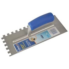 Image of Vitrex Notched Adhesive Trowel Square 10mm Soft Grip Handle 11 x 4.1/2in
