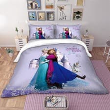 Image of Frozen Sisters Duvet Cover Set Girls Bedding Set Single Double King Pillowcases