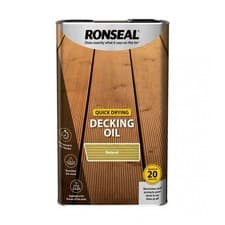 Image of Ronseal Quick Drying Decking Oil 5Ltr Recoat 20Mins Clear Oak Natural Cedar