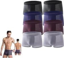 Image of 🩳8pcs Boxhero Mens Underwear Box Hero Boxer Briefs Shorts, Built-in & 3D Pouch