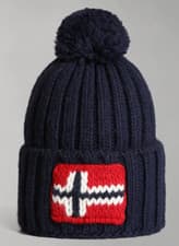 Image of Napapijri Ribbed-Knit Navy Beanie | New w/Tags | Top Quality & Authentic Brand