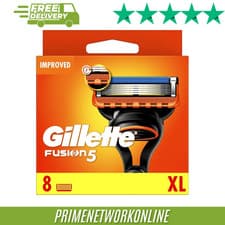 Image of Gillette Fusion5 8 Pack XL Refill Cartridges 100% BRAND NEW ORIGINAL ⭐⭐⭐⭐⭐