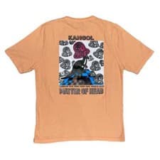 Image of Genuine KANGOL T-Shirt TEE METTER OF HEAD Male Orange L - KAS23-TSH12-136-L