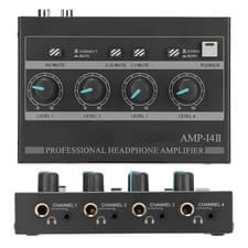 Image of AMP‑14II 4 Channel Headphone Amplifier Compact 4 Way Stereo Headphone Amplif LW