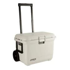 Image of Coleman Pro 55 QT Wheeled Cool Box Camping Campervan 5 Days Ice Retention